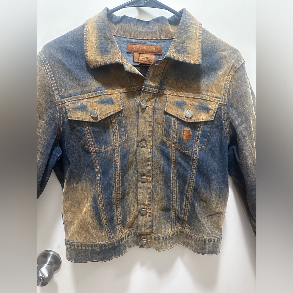 SUPER RARE Bongo Let me B. Y2K  Bongo Denim Jacket Size Large